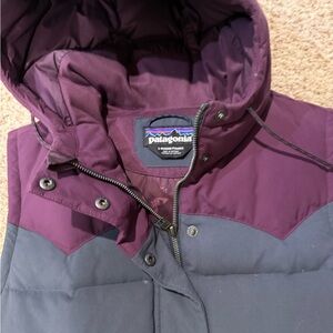 Patagonia Maroon and Charcoal Hooded Vest
